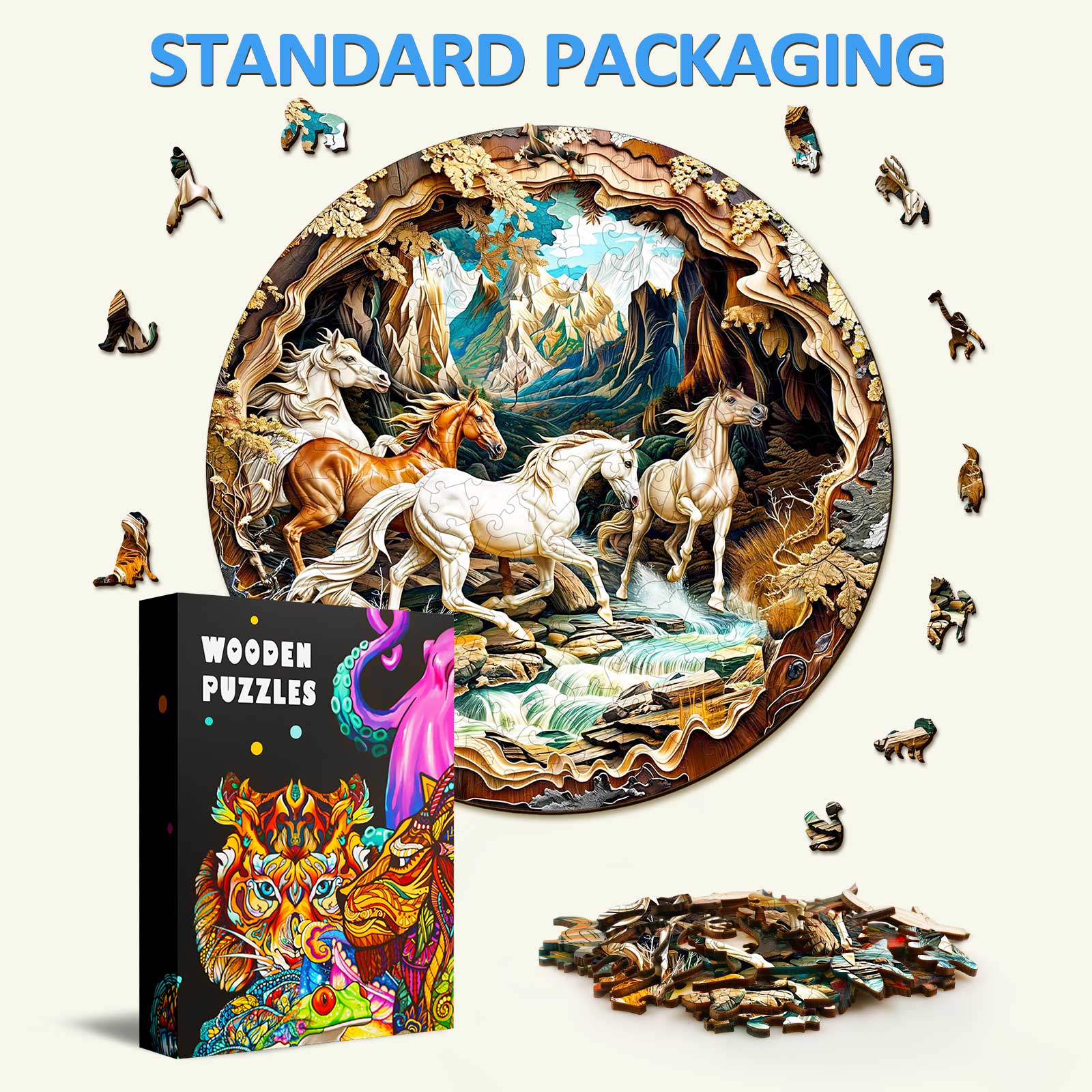 Winter Horse Wooden Jigsaw Puzzle