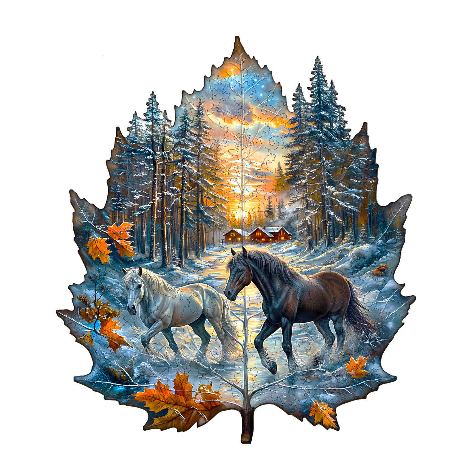 Winter of the stallion Wooden Jigsaw Puzzle