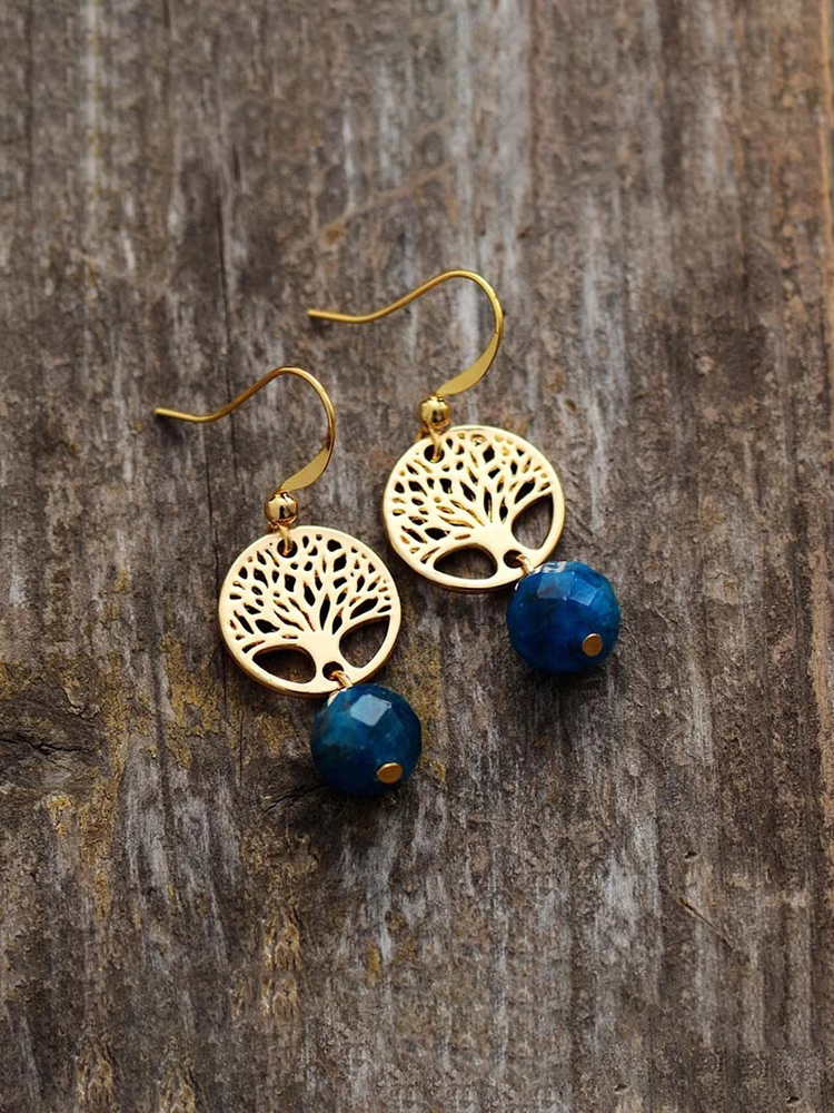 Boho Tree Of Life Natural Stone Earrings