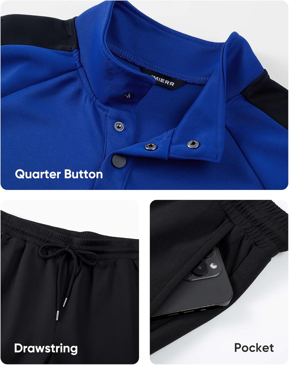 Men's 2 Piece Casual Outfits Quarter Button Lightweight Sweatshirt Tracksuit & Joggers Sweatpants Sweatsuit Set