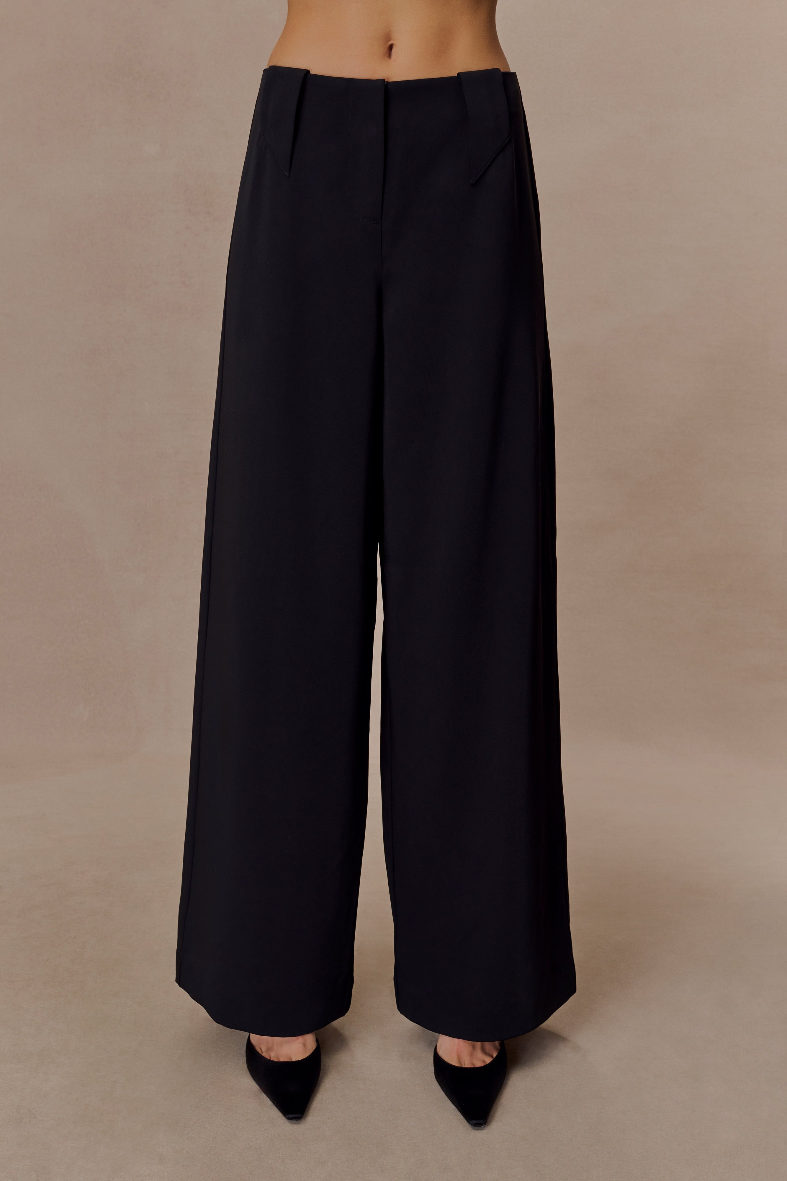 Black Wide Leg Suiting Trouser