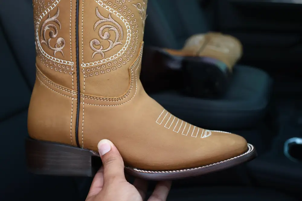 Men’s Honey Leather Boots-Square Toe