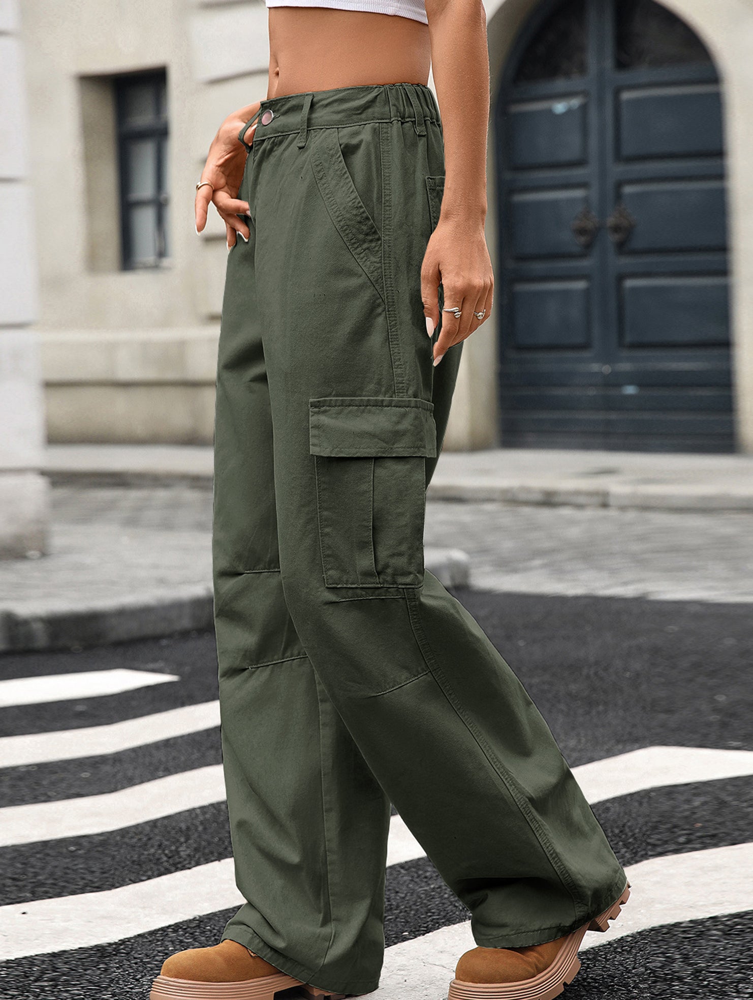 Casual loose slim denim straight pants