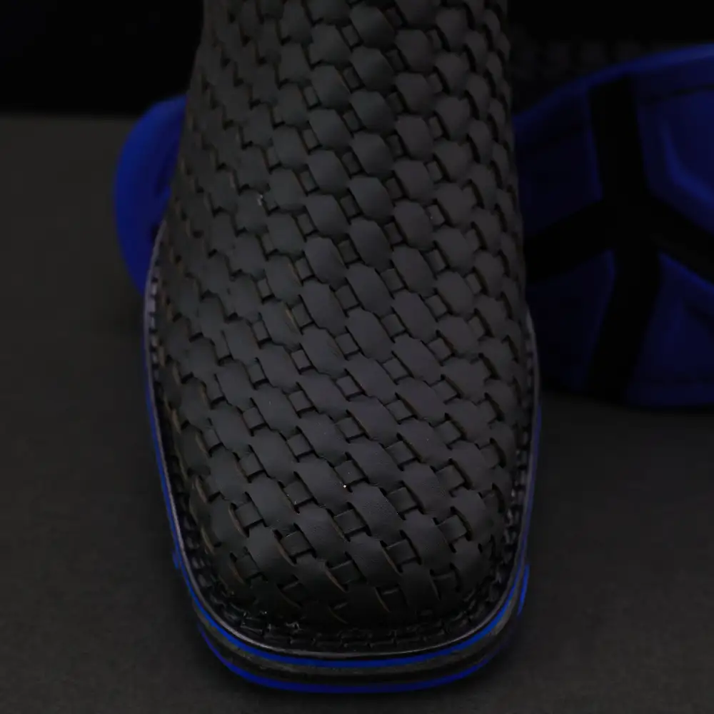 Black Basketweave Leather Botin With Lightweight Soles - Square Toe