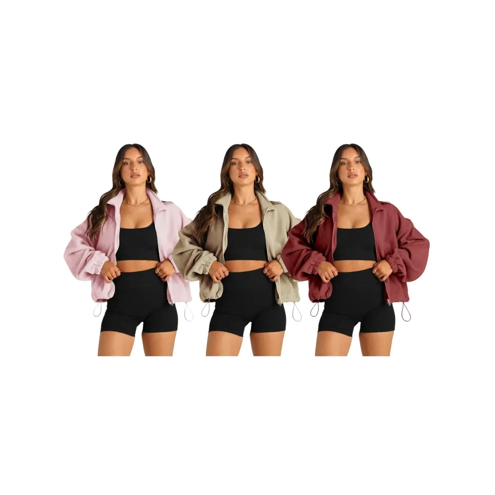 Women's Stand Collar Jacket Long Sleeve Sweatshirt Women's Fall Jacket