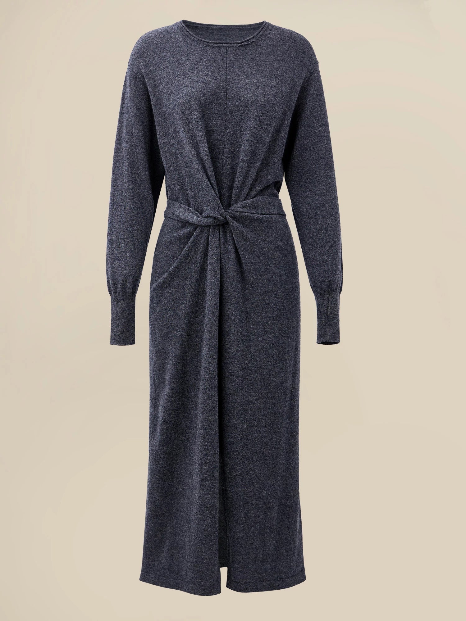 100% Wool Round Neck Knitted Dress