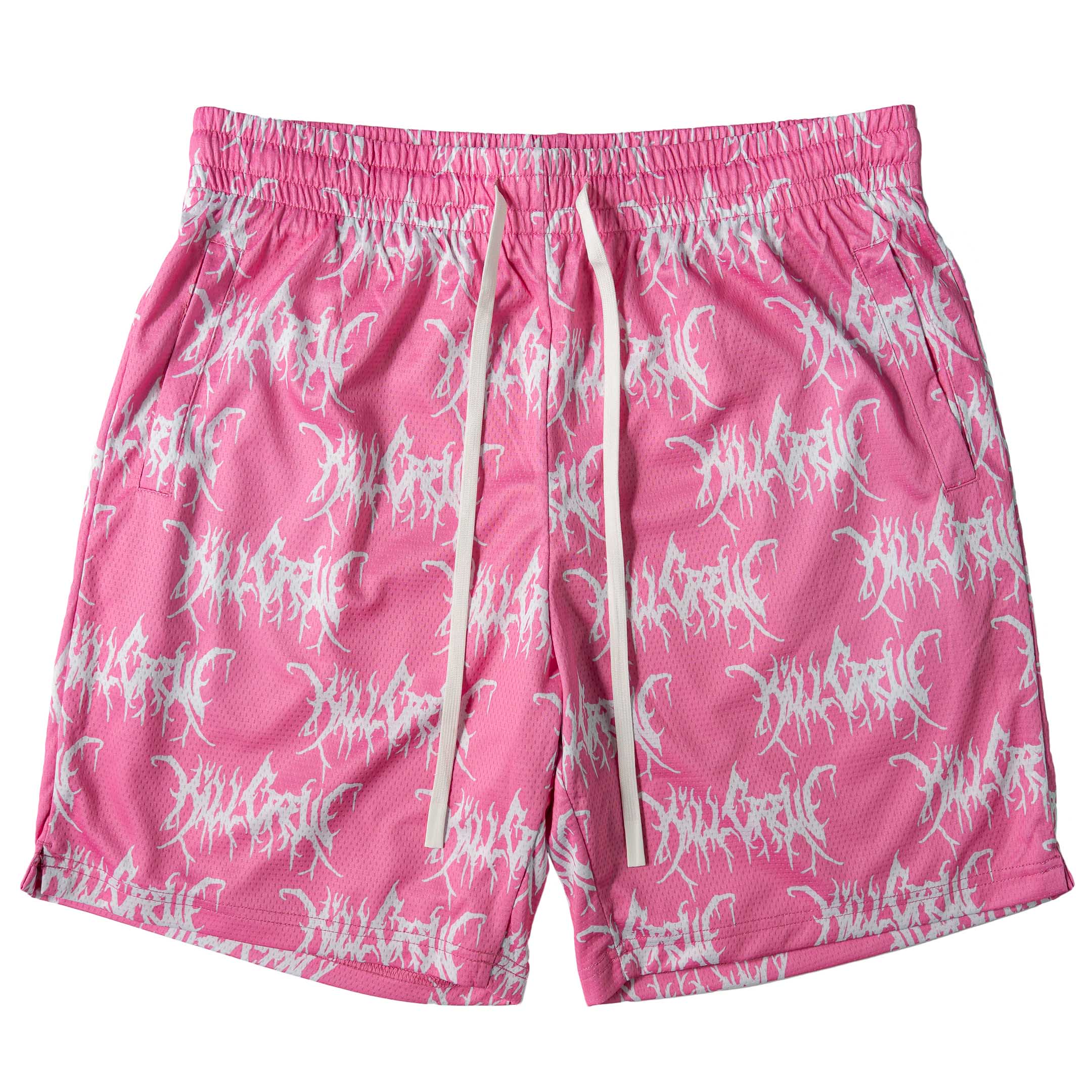 RELAXED CUT SHORTS ALL OVER - PINK / WHITE