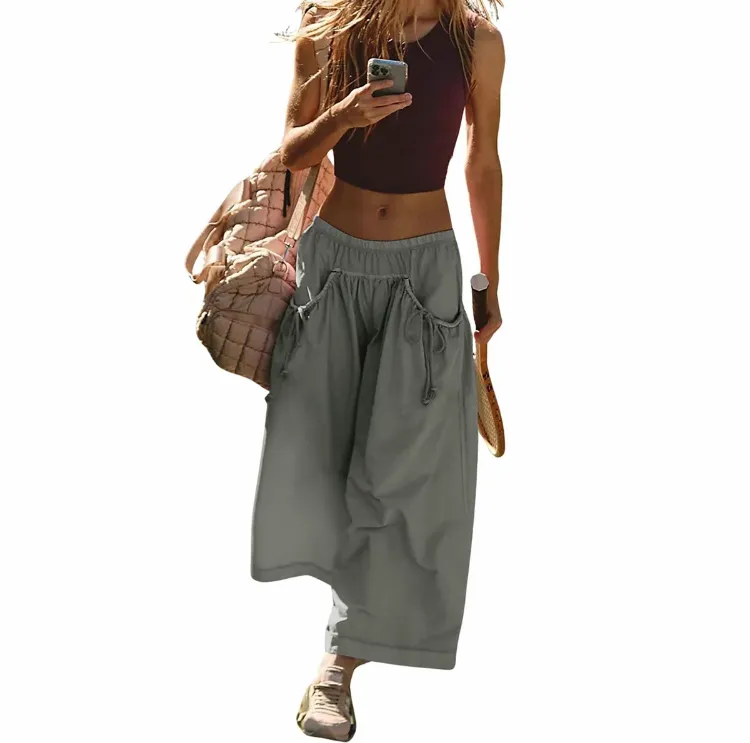 🌸Women's Boho Wide Leg Track Pants – Lightweight, Quick-Dry, Y2K Style Hiking Capris 🌿