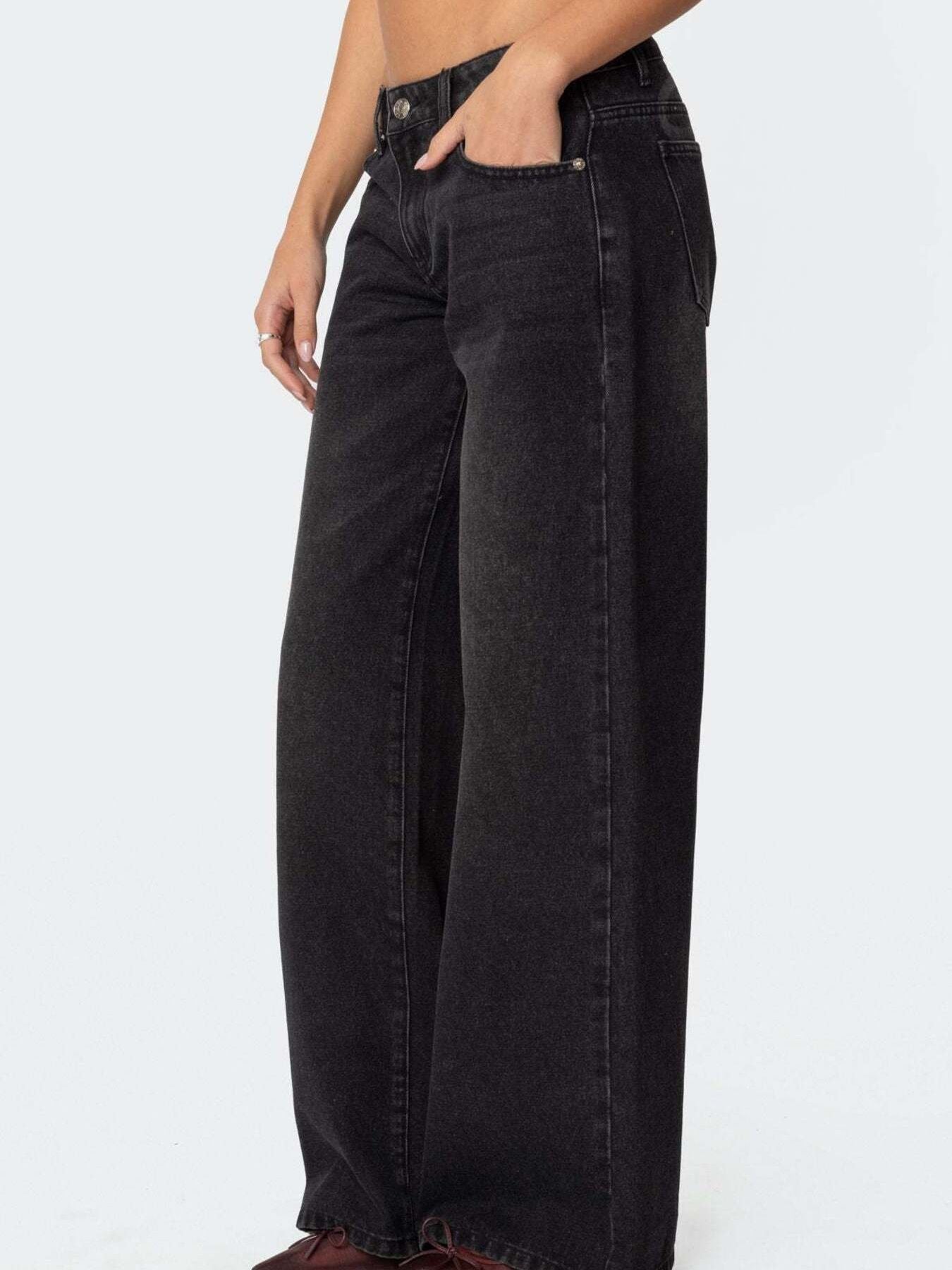 Vintage Wash Wide Leg Jeans