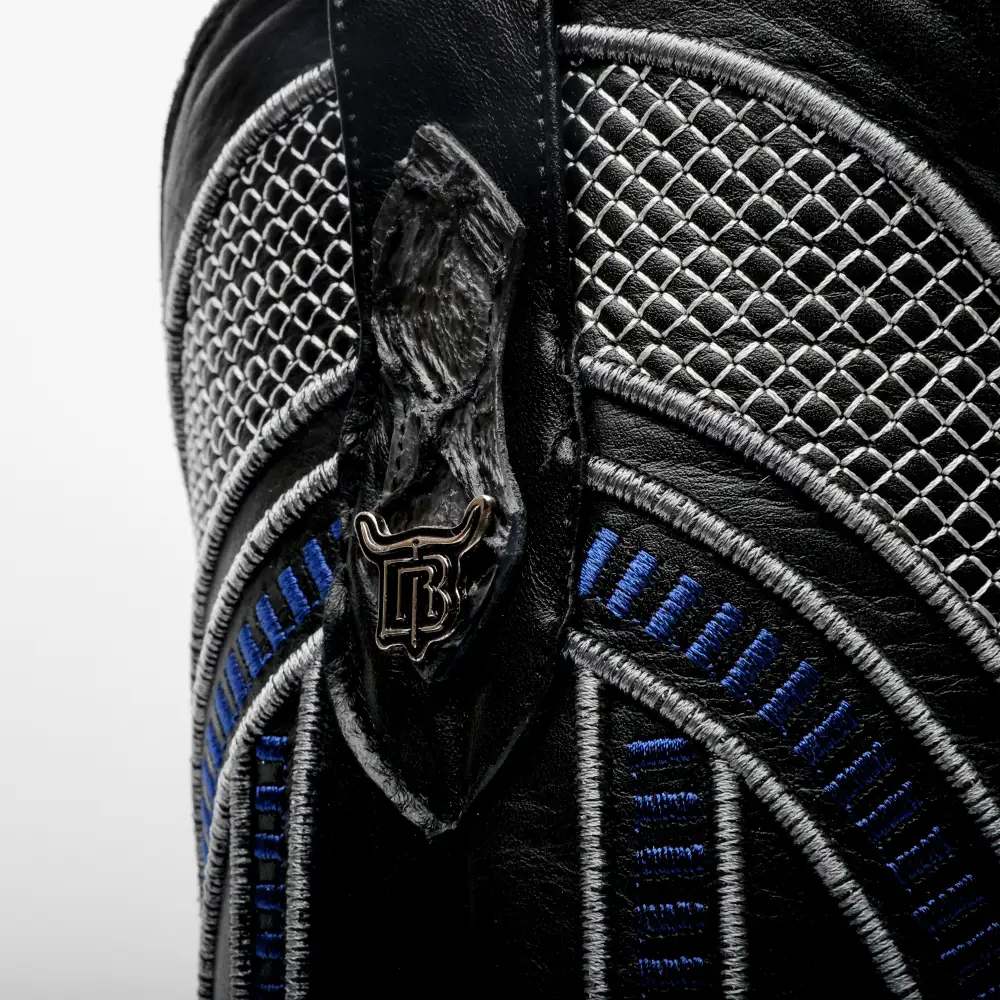 Grey Mini Pirarucu Leather Boots - Square Toe