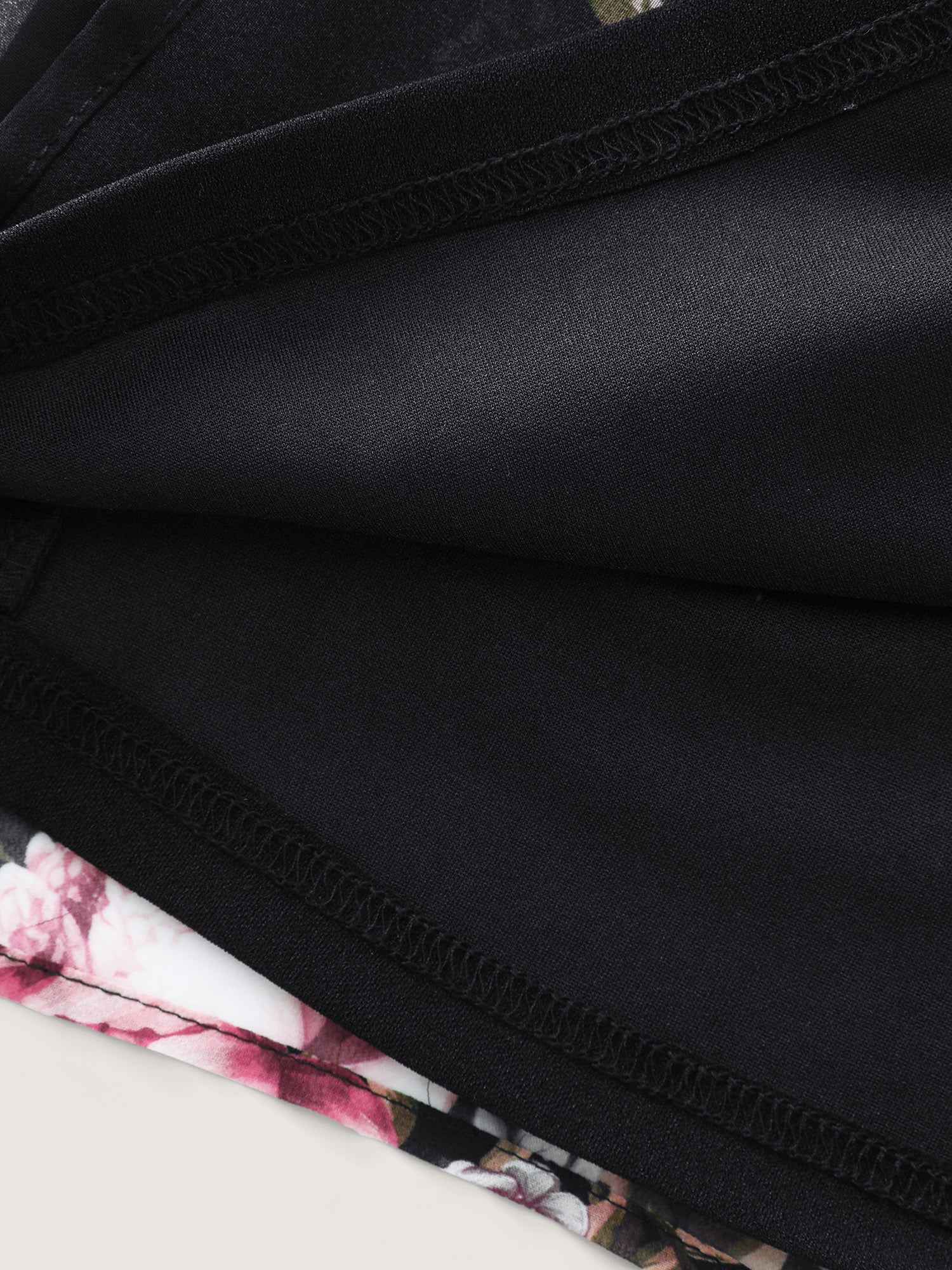 Floral Print Layered Contrast Jumpsuit