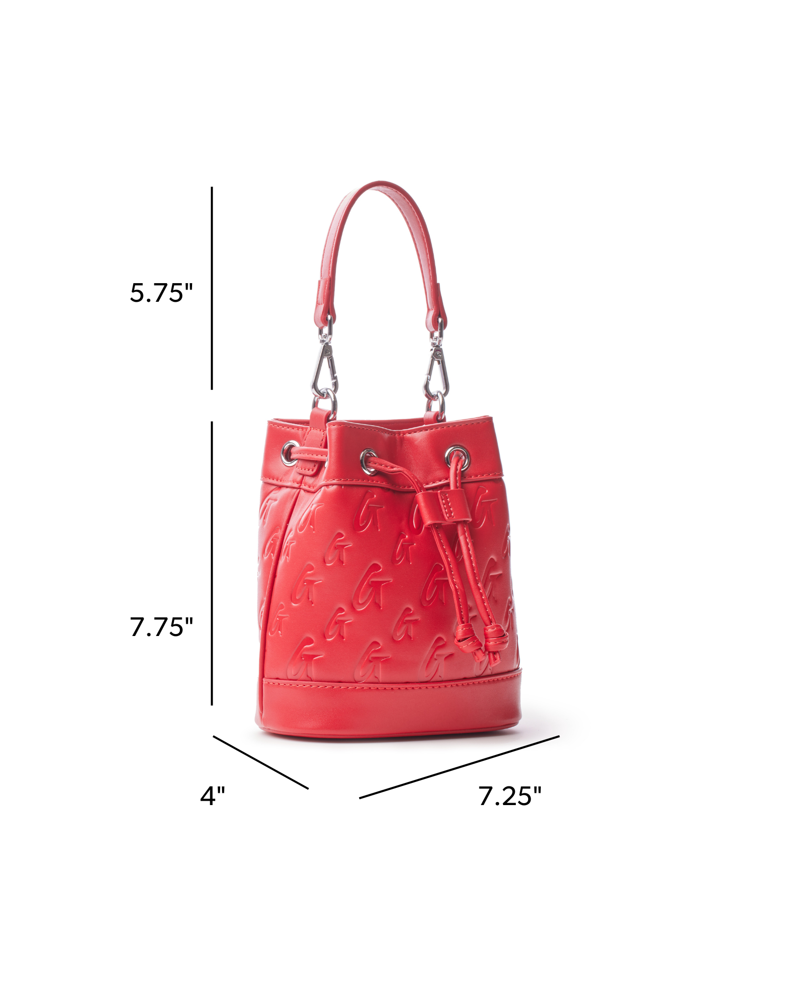 MINI MONOGRAM BUCKET BAG - RED