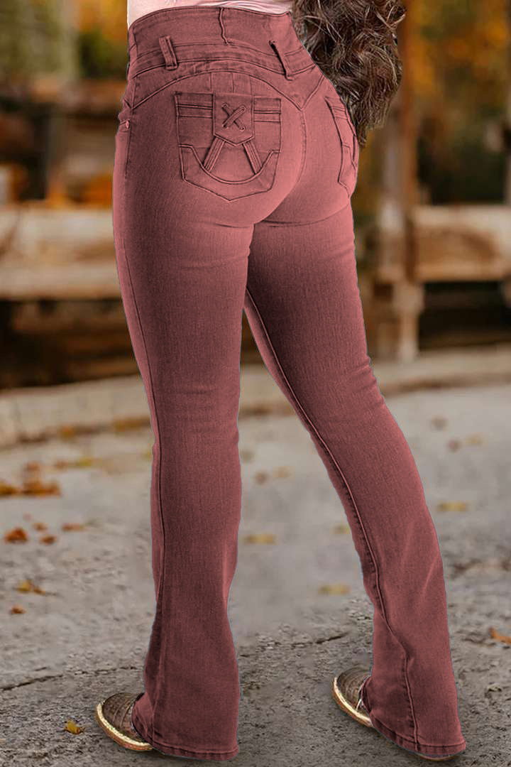 🔥High-Waist Button Fly Flare Jeans 7-Pack Only $24.99