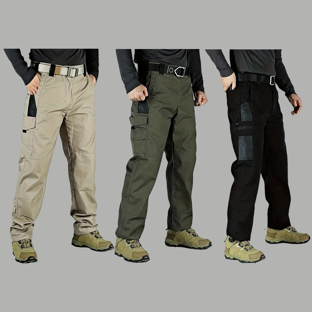 Men's Solid Color Tactical Work Pants,230g/m² new fabric，with Multiple Pockets and Zipper Closures, Durable Outdoor Training Pants, Available in Multiple Colors