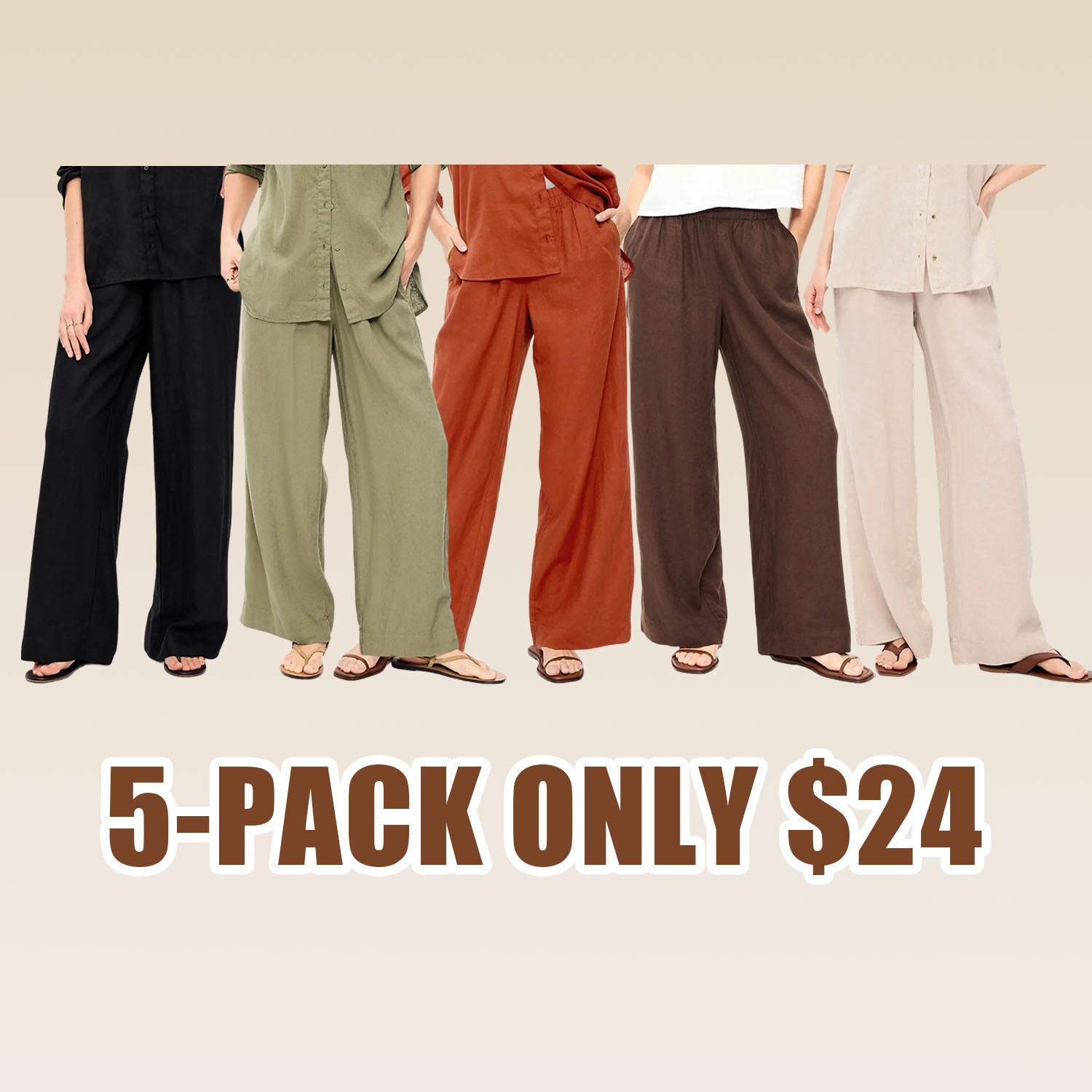 Old Navy Women's High-Waisted Linen-Blend Wide-Leg Pants