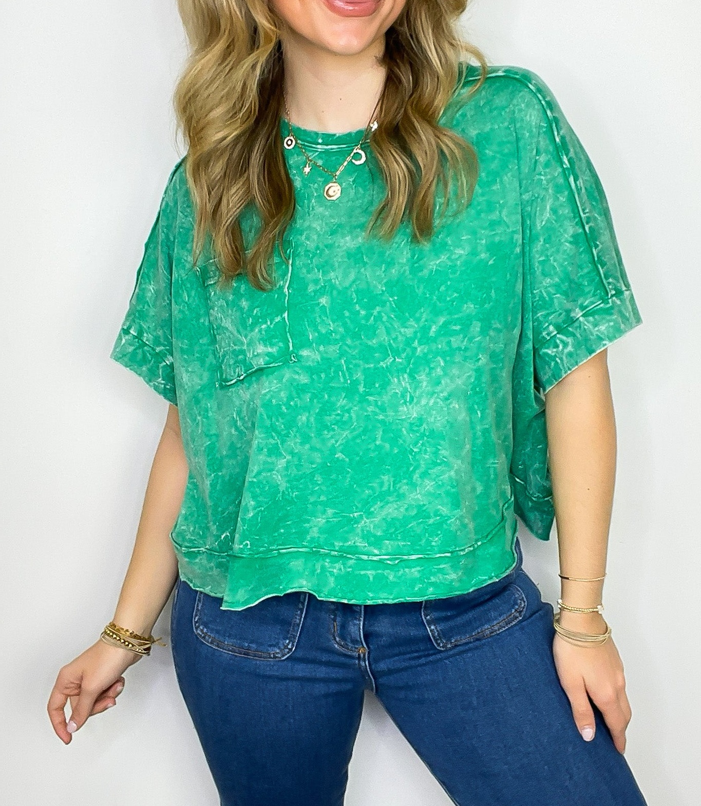 Vivid Aura Mineral Wash Oversized Tee