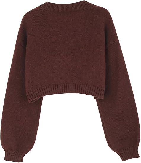 Women's Gingerbread Sweater Cartoon Drop Shoulder Cropped Christmas Cardigan