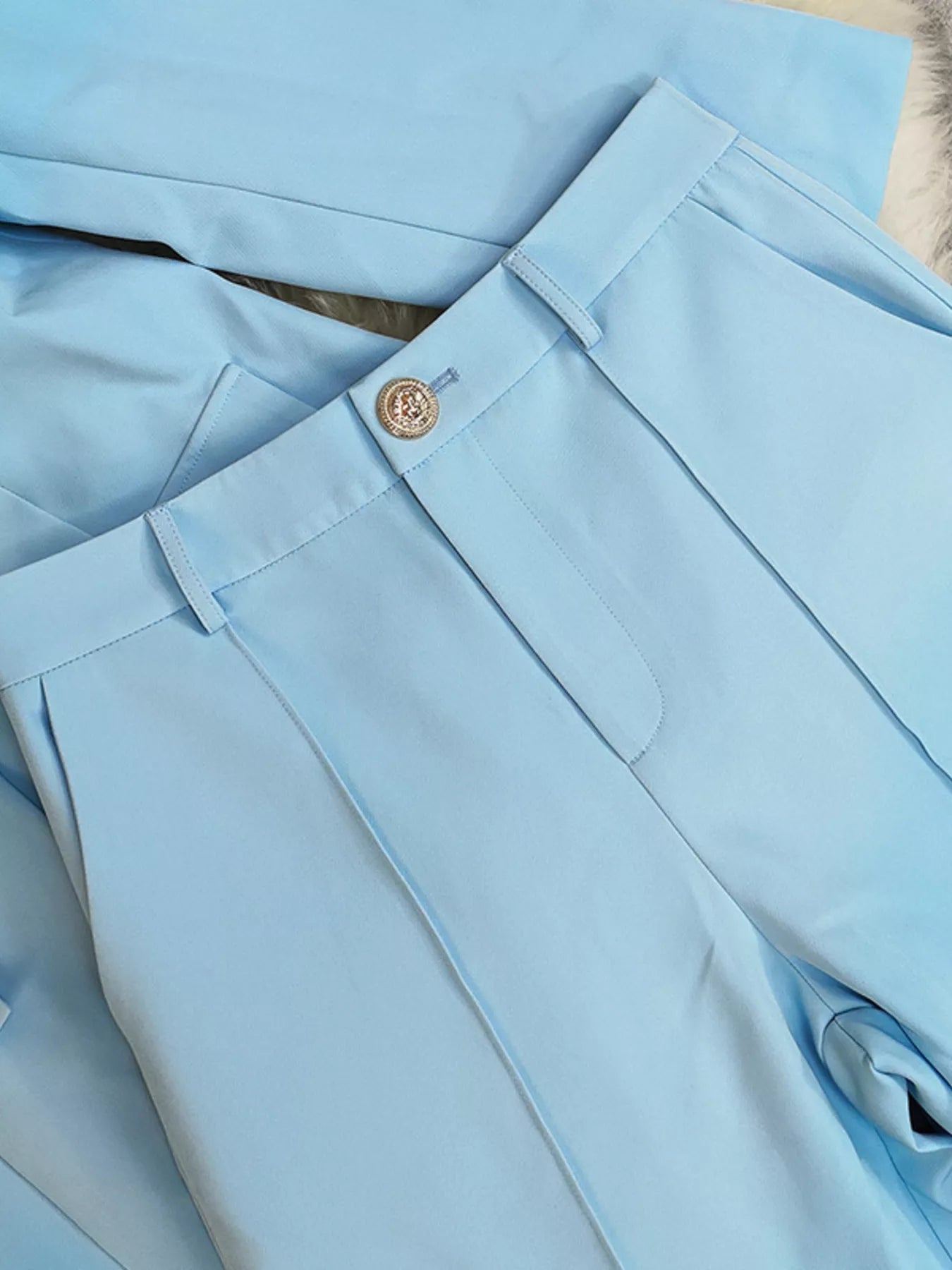 One Button Blazer and Pants Set