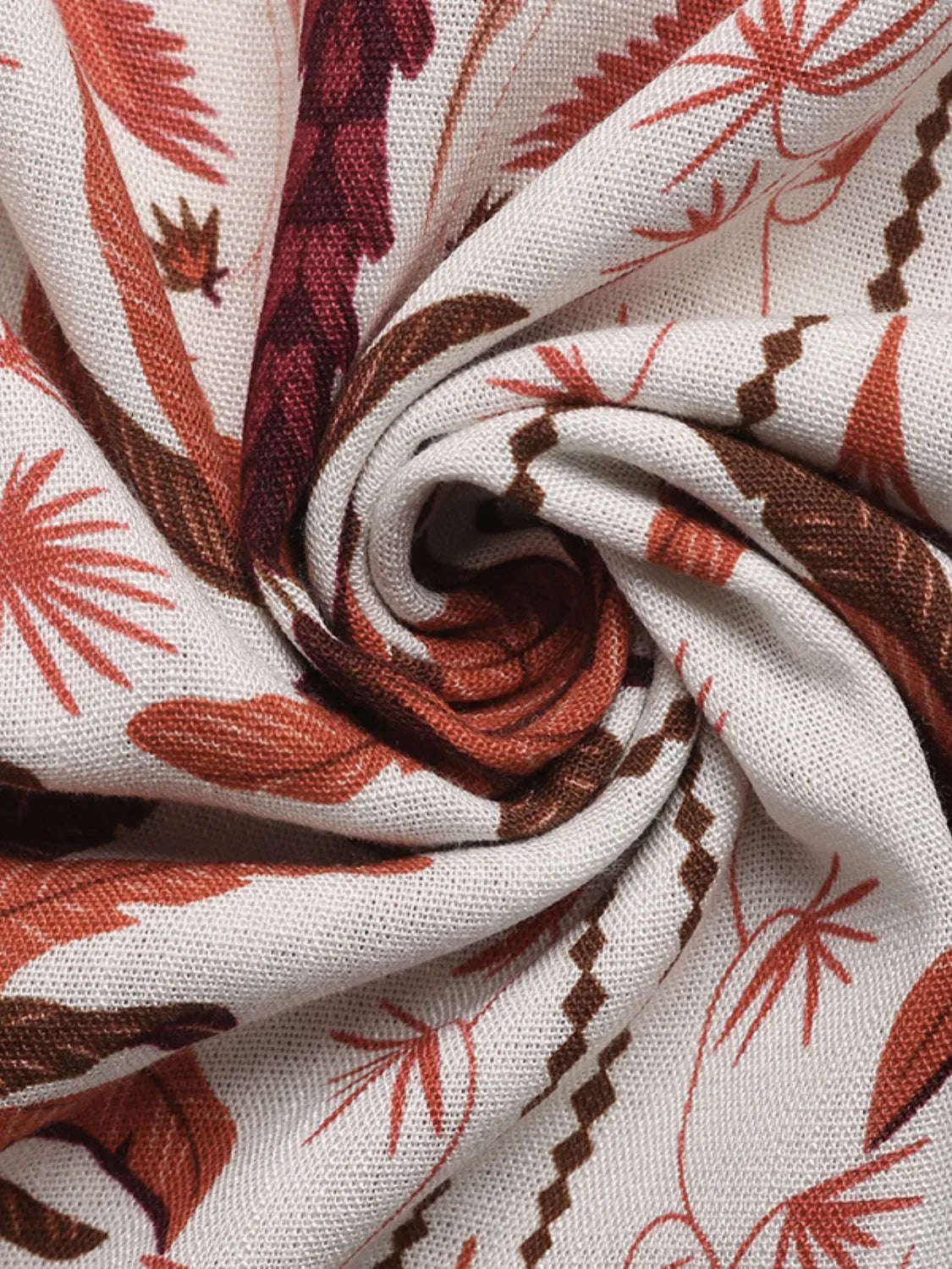 Printed V-Neck Sleeveless Midi Dress