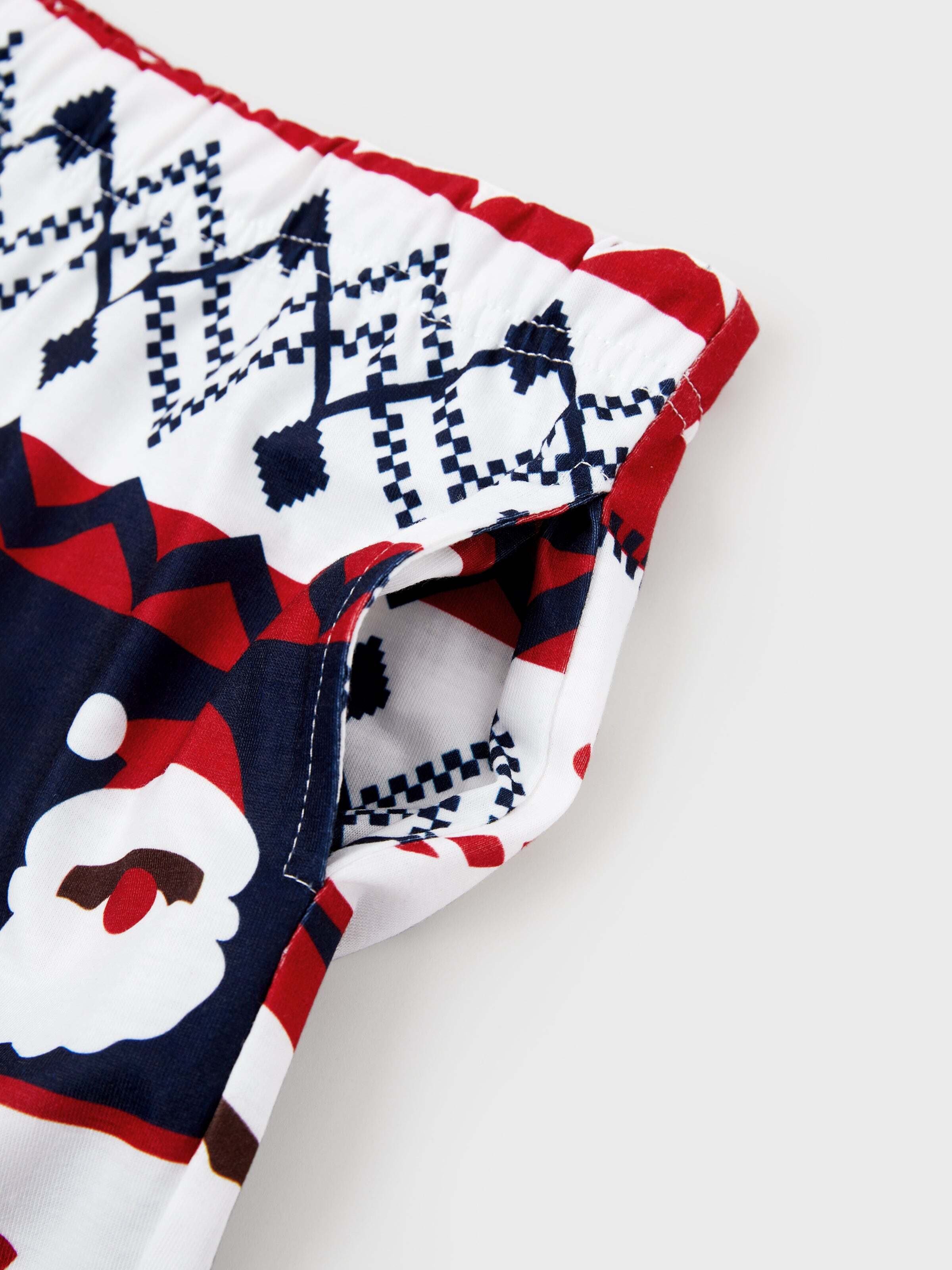 Christmas Matching Family Pajamas Set Glow In The Dark Santa Claus Print PJS with Christmas Socks Deep Blue