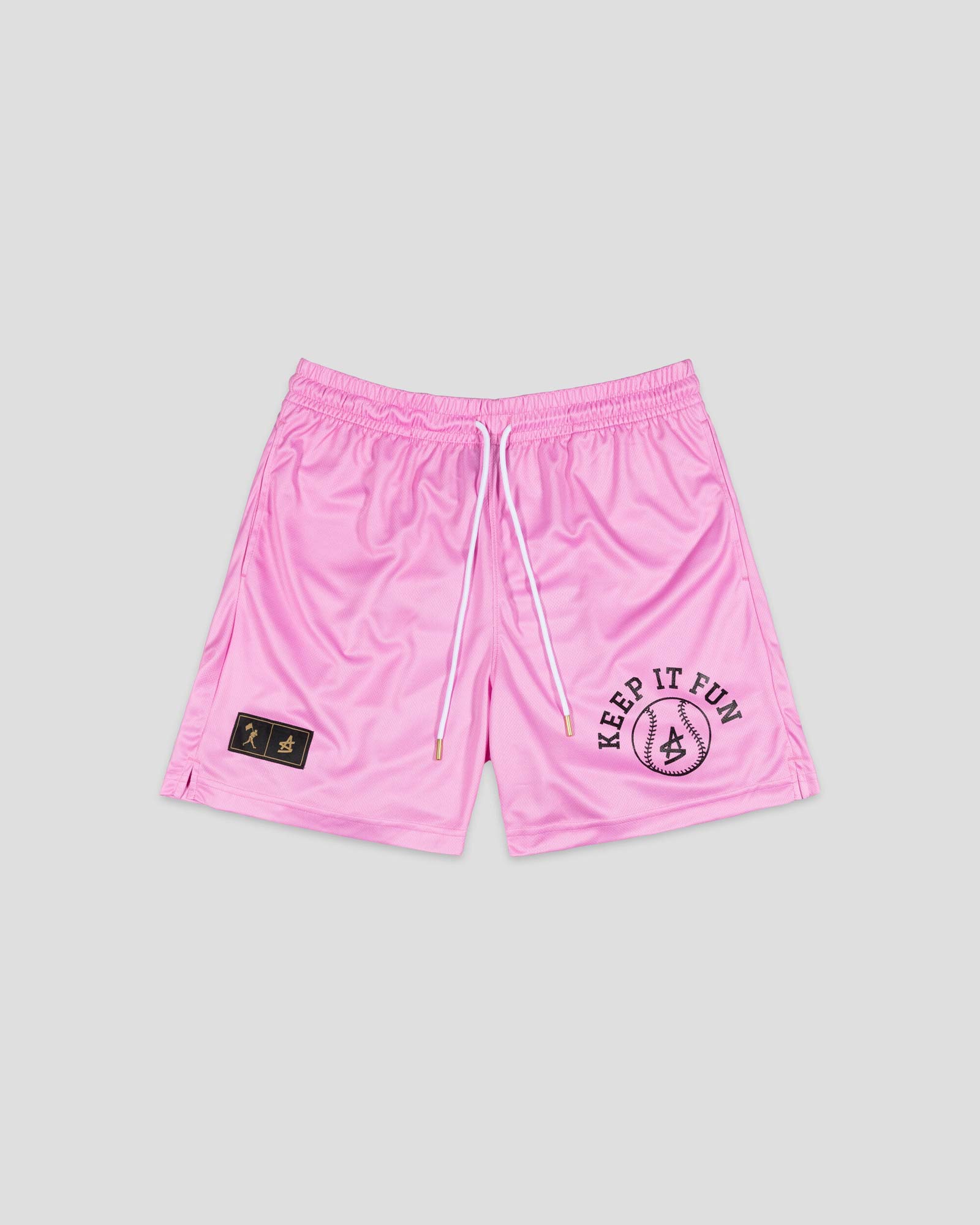 Keep It Fun Diamond Air Youth Mesh Shorts (Pink) - Baseballism x Austin Schultz