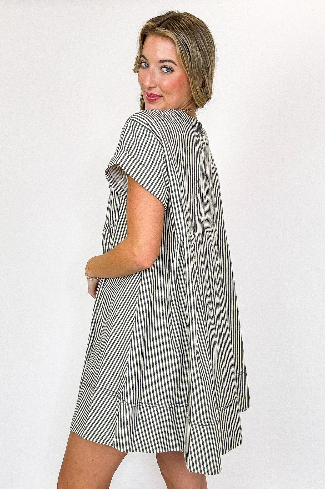 Stripe Swing Short Dress