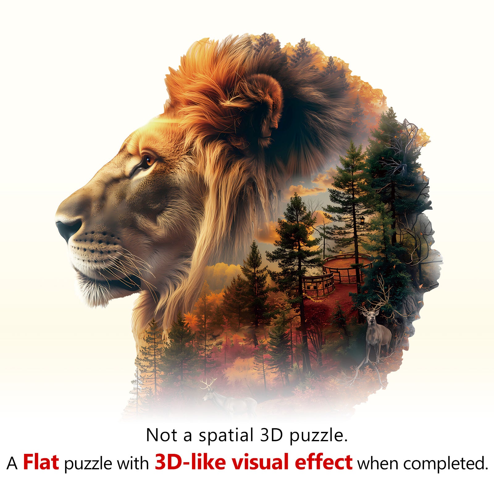 Sunset Lion Wooden Jigsaw Puzzle