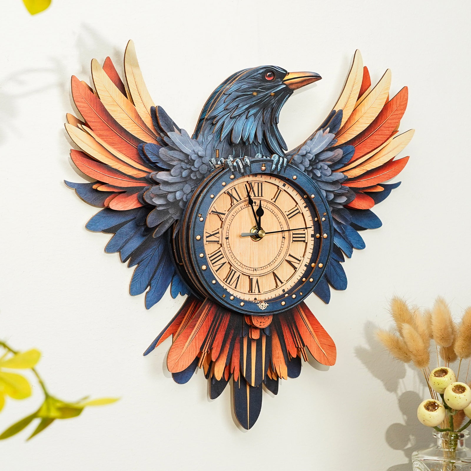 Ravenâ€“ DIY Wooden Clock, 3D Puzzle Craft Kit