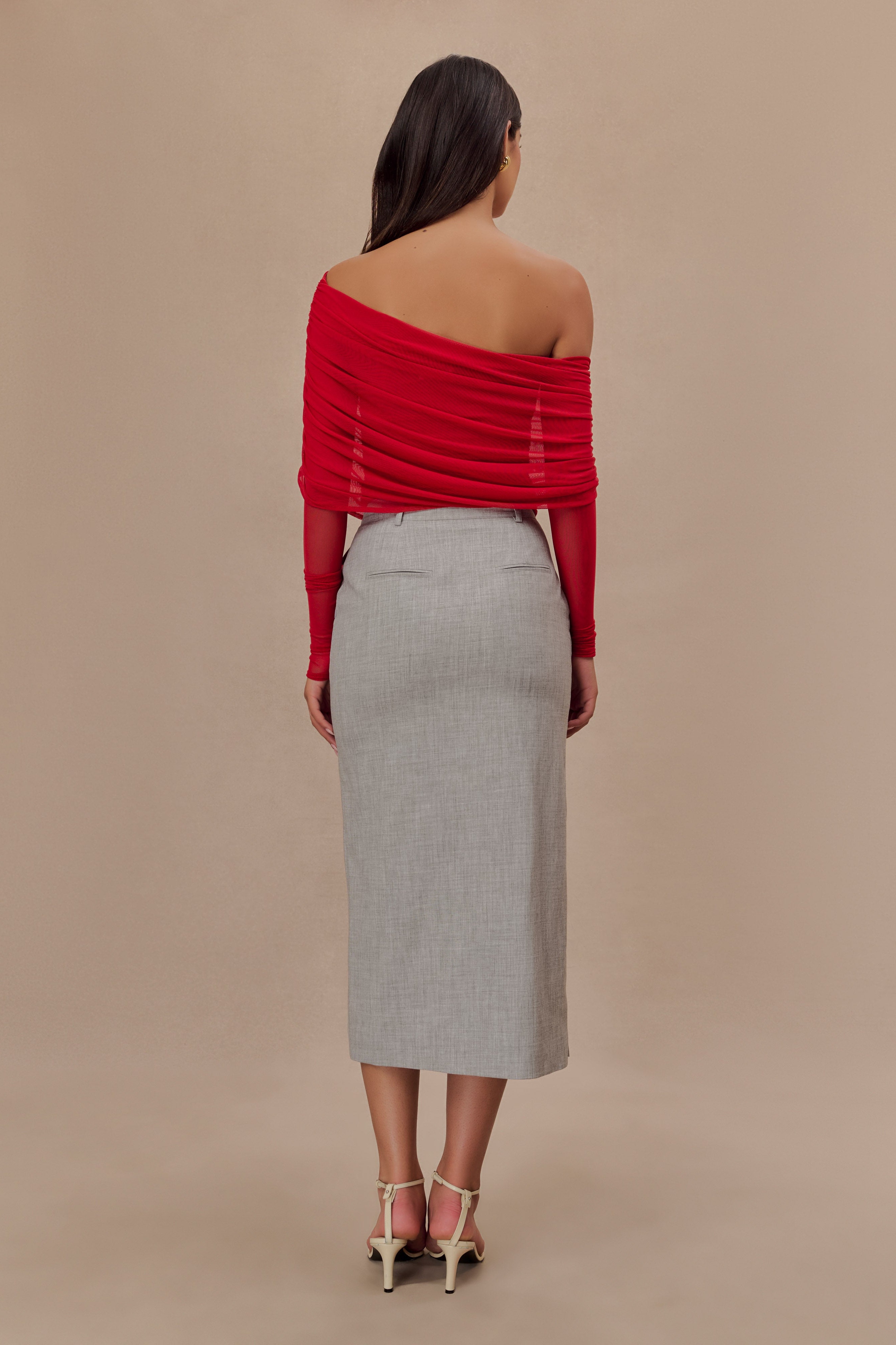 Ruby Sheer Mesh Off Shoulder Top