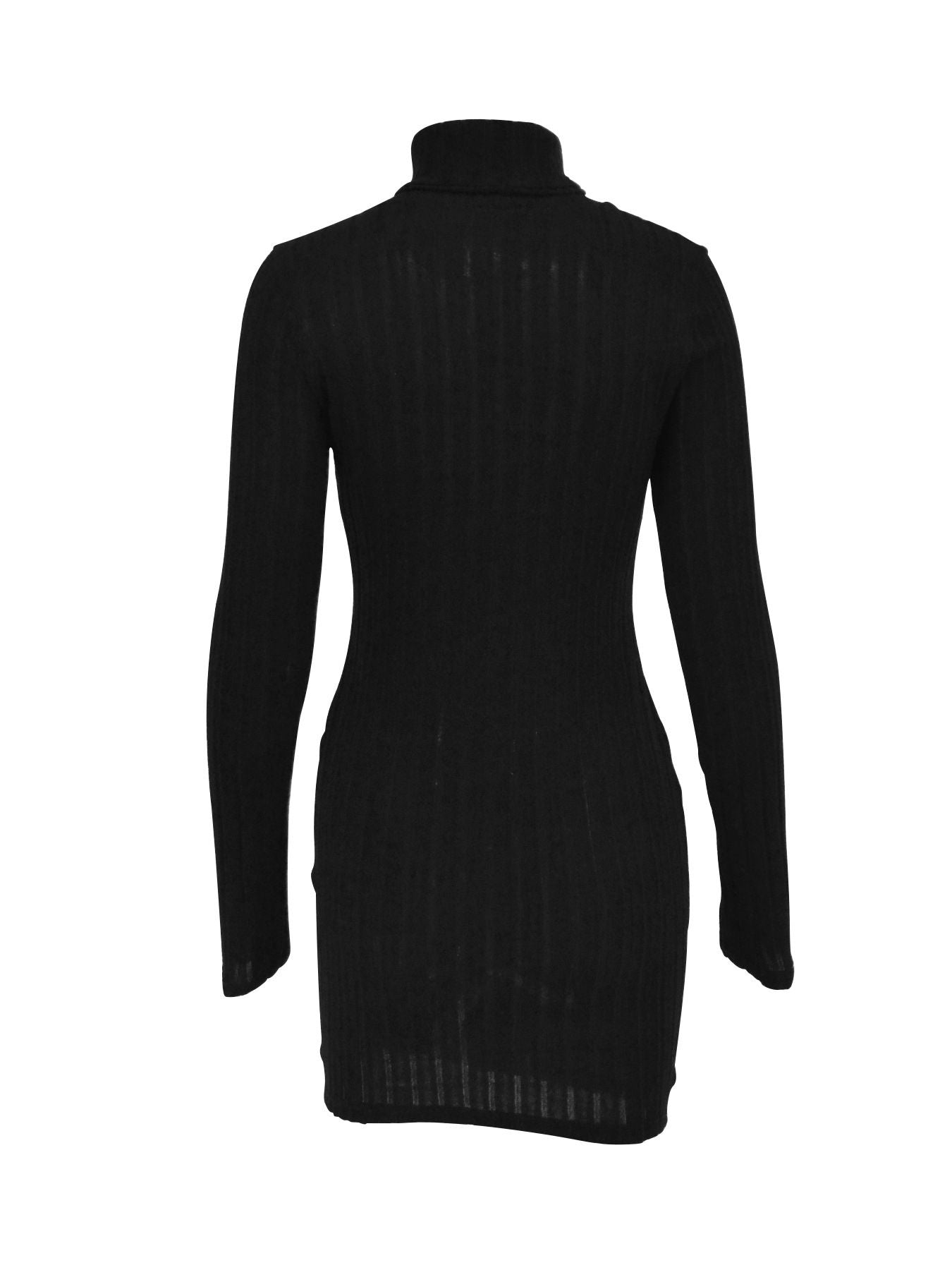 Turtleneck Ribbed Bodycon Mini Dress