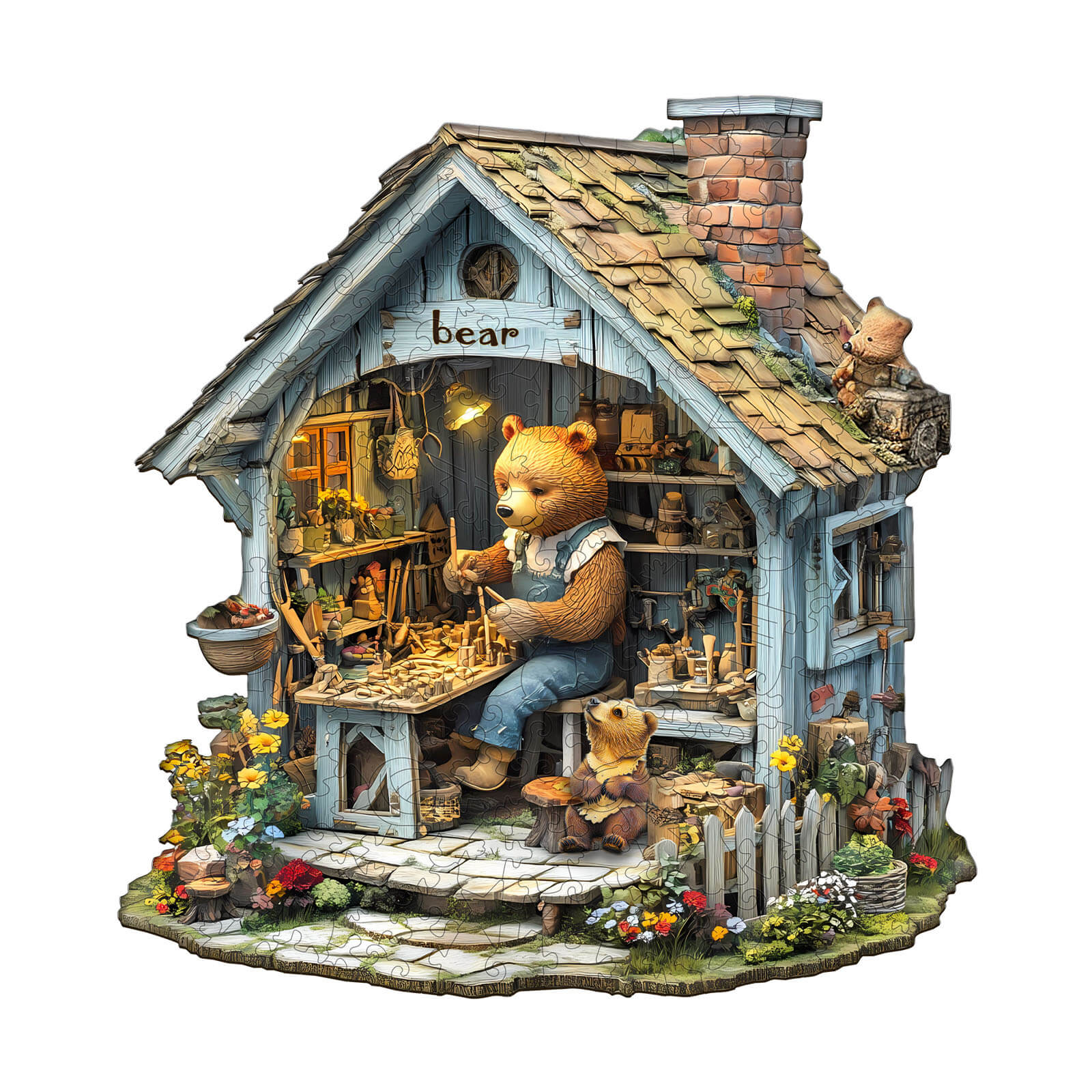 Bear Repair House Wooden Jigsaw Puzzle