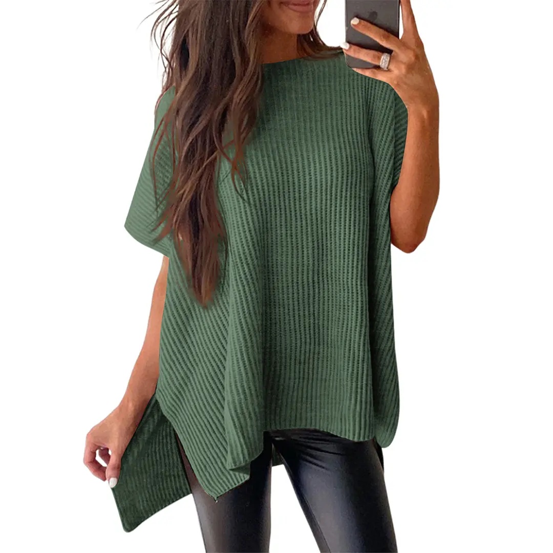 2026 Spring/Summer Oversized Cozy Ribbed Knit Top