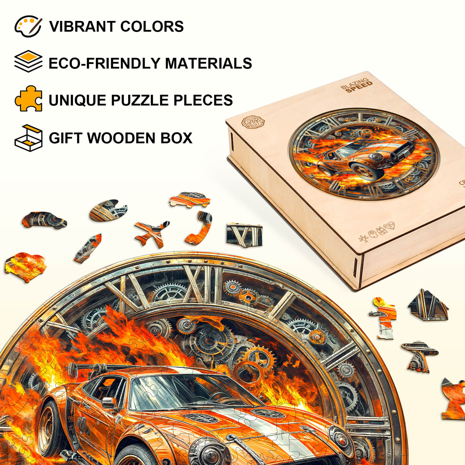 Blazing Speed Wooden Jigsaw Puzzle