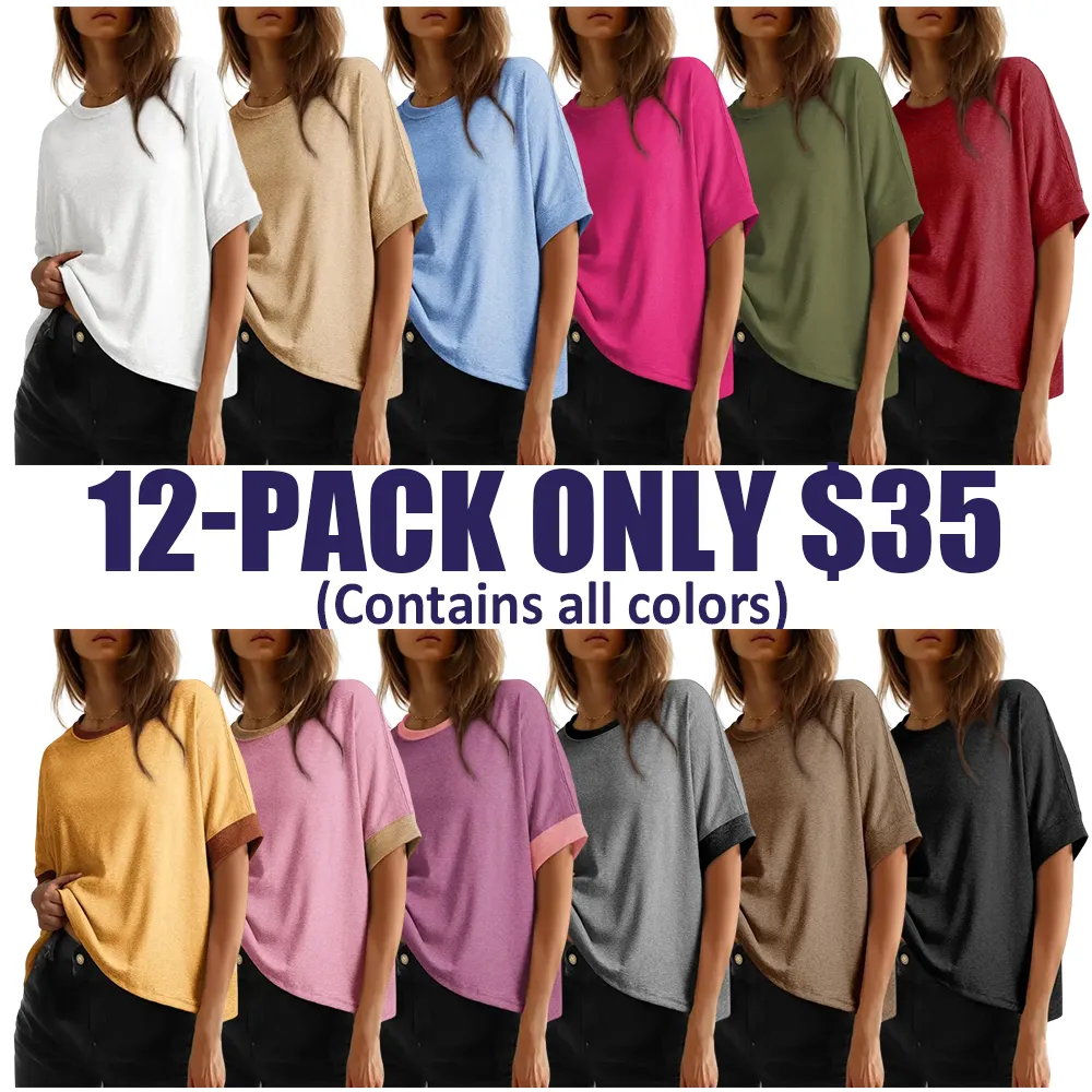 2026 New Women's Loose Fit Plus Size Basic T-Shirt