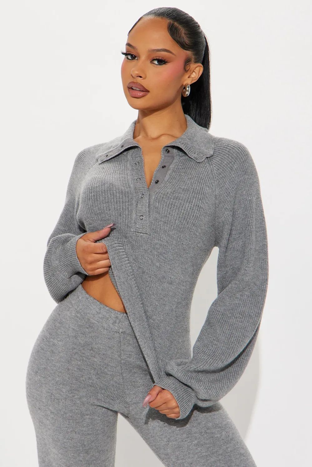 Sweater Pant Set - Charcoal