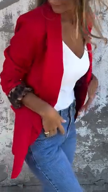 Ladies Collar Printed Commuting Casual Jacket