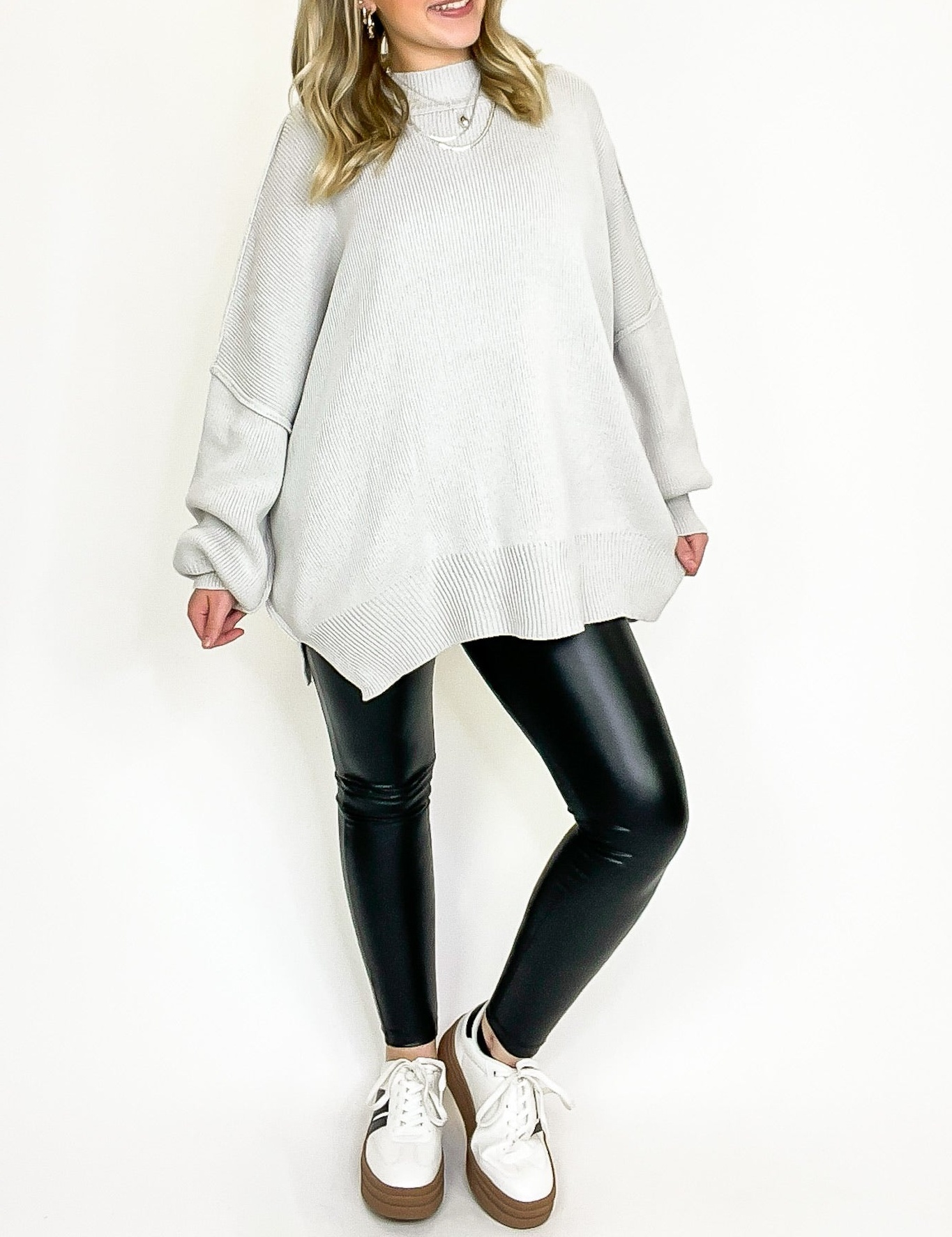 Simple Street Side Slit Oversized Sweater - BACK IN STOCK