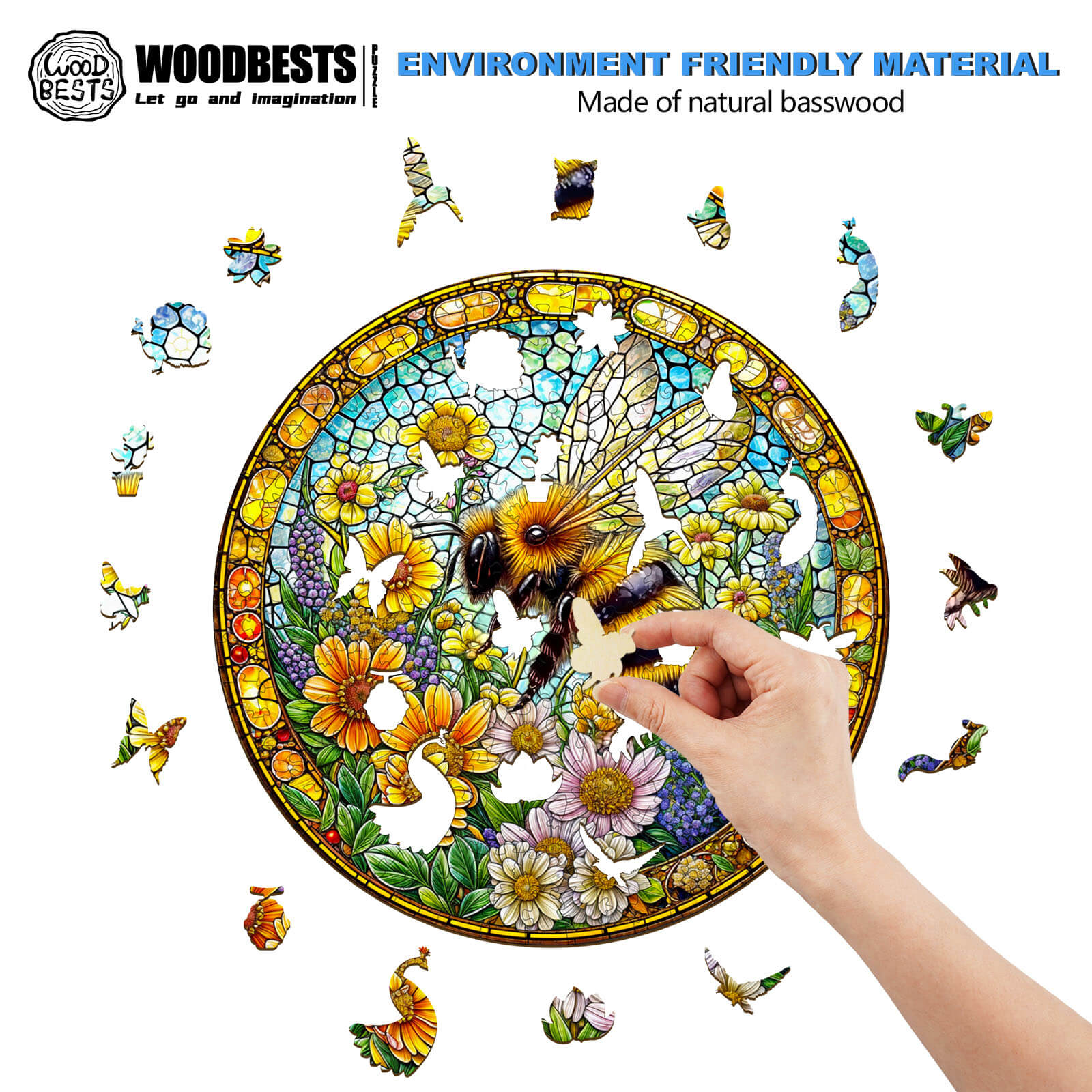 Bee spring Wooden Jigsaw Puzzle