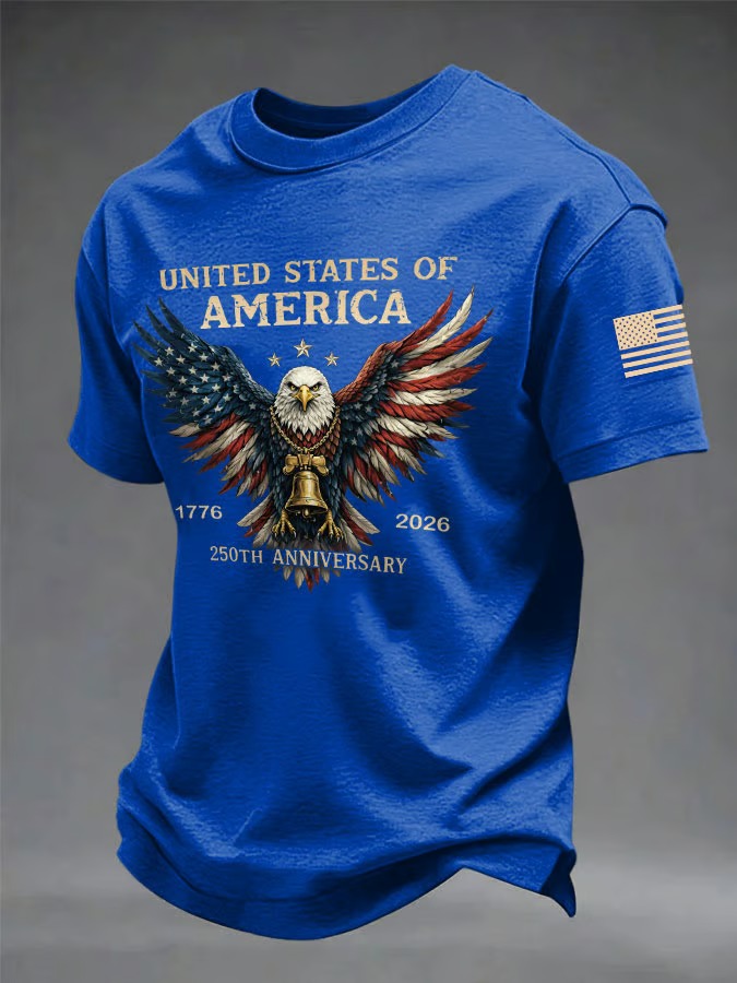 Men'S American Flag Commemorative 250Th Anniversary Classic Pattern Short Sleeve T-Shirt