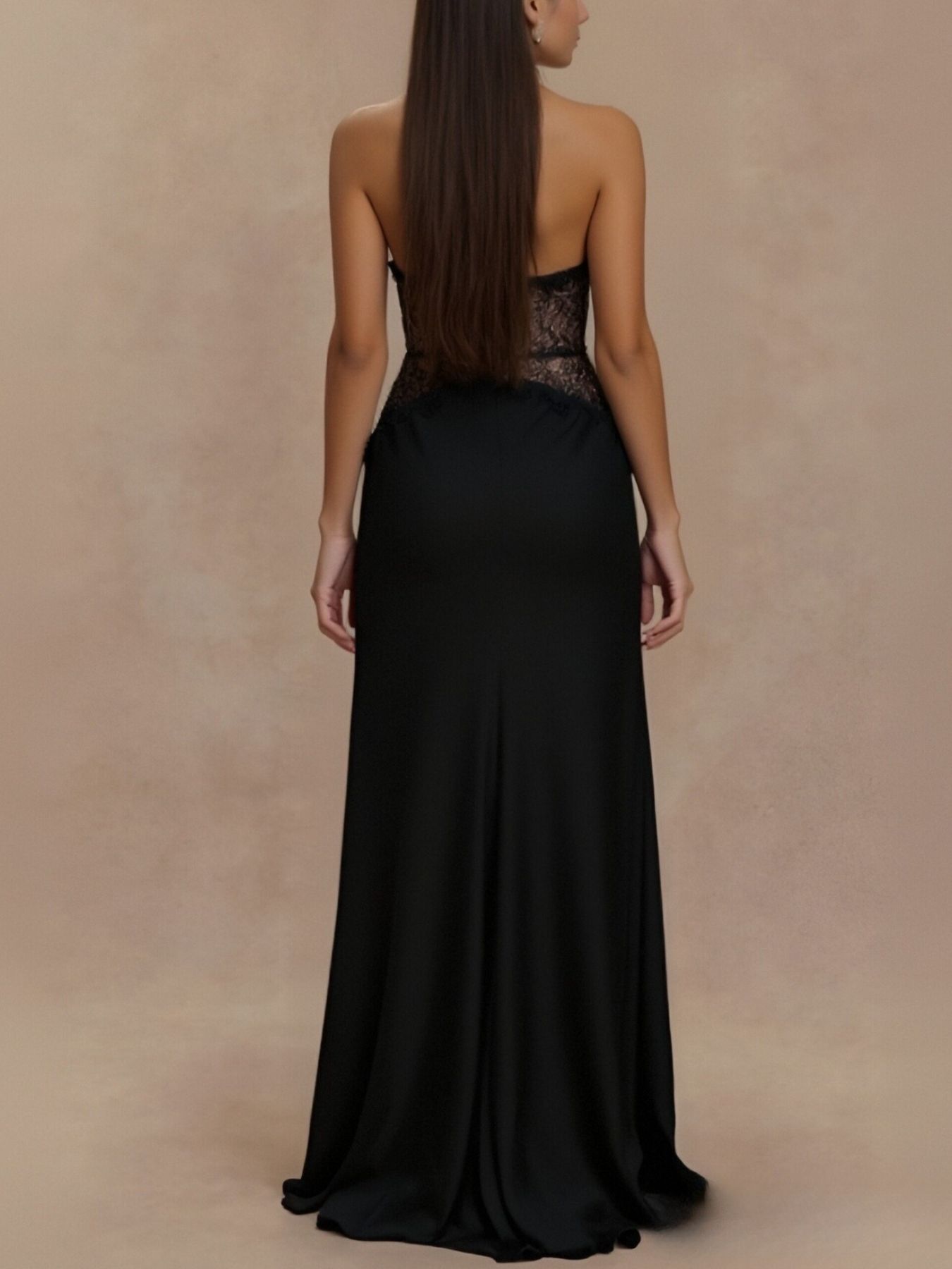 Halter Neck Lace Trimmed Maxi Dress