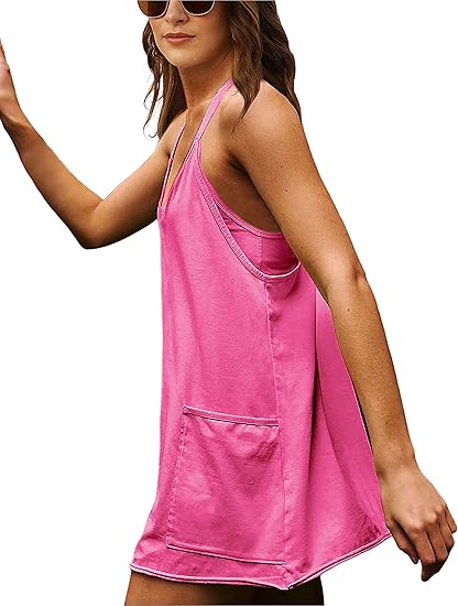 Athletic Sleeveless Tennis Dress with Shorts