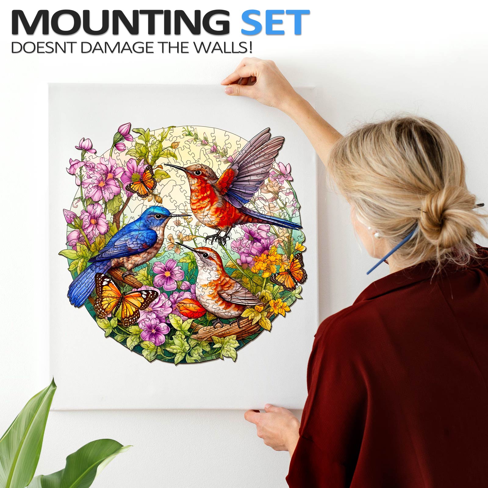 Birds And Butterflies Wooden Jigsaw Puzzle