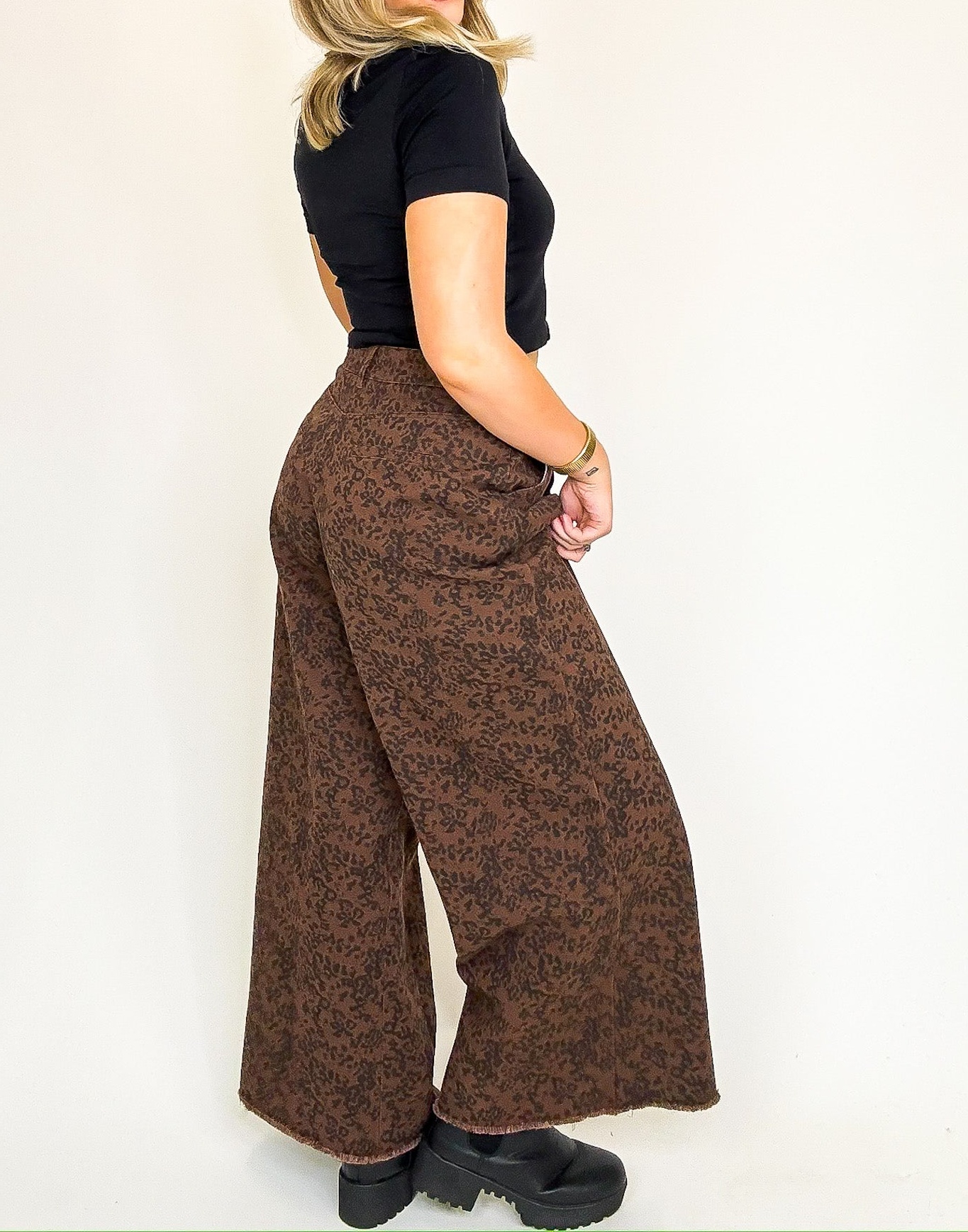 The Luxe Prowl Animal Print Pleated Pants