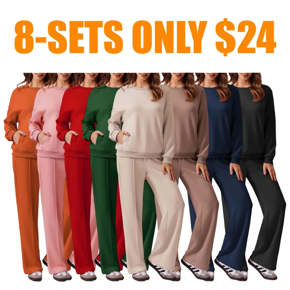 Comfortable Autumn Outfits 2-Piece Long Sleeve Sweatshirt