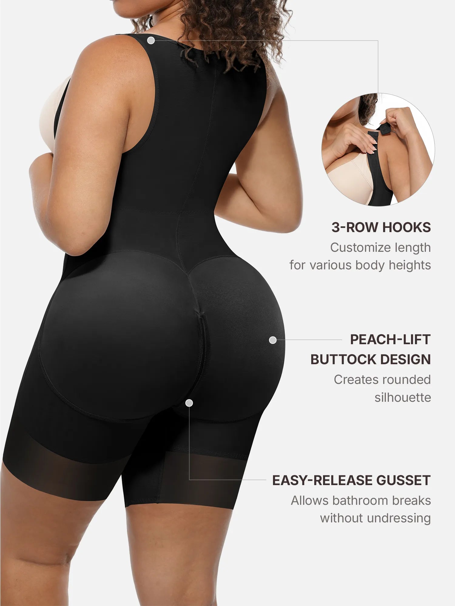Feelingirl Full-Coverage Chest Faja Tummy Control Butt Lift Bodysuit