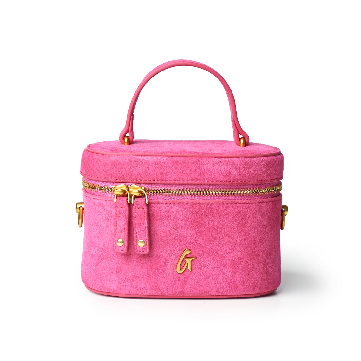 MINI SUEDE VANITY BAG - HOT PINK