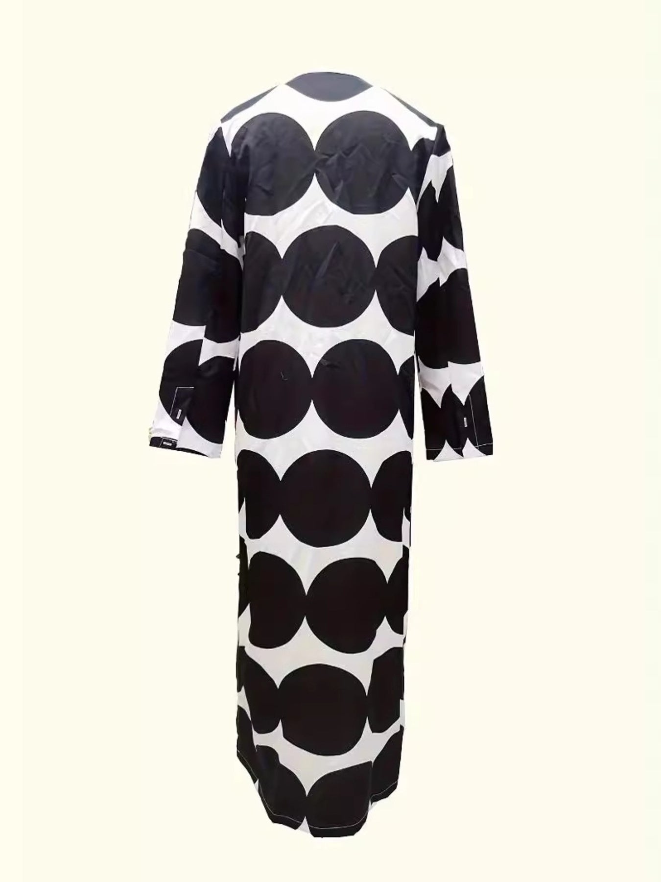 Polka Dot Print Long Sleeve Midi Dress