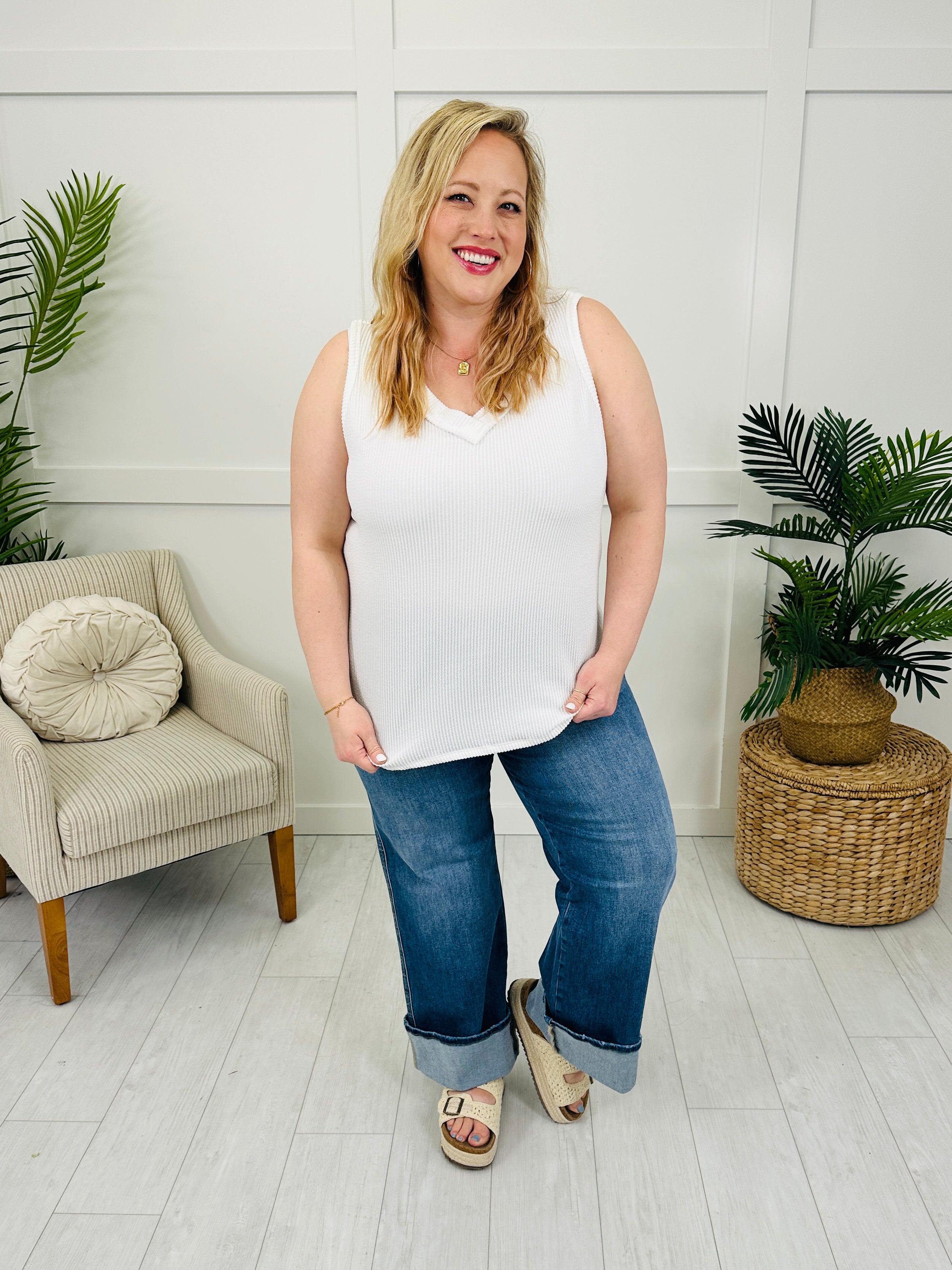 Mica Cuff it Up Wide Leg Jeans