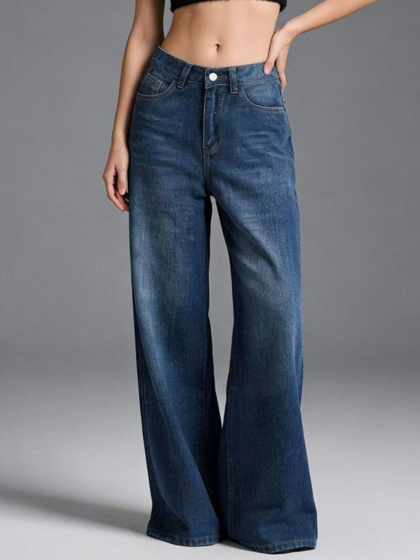 High-Waisted Wide Leg Jeans