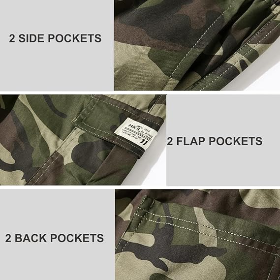 Men’s Tactical Camo Cargo Shorts with Multi-Pocket Design